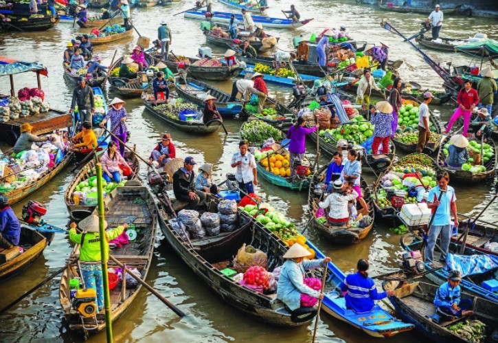 Hình ảnh tập nập chợ sông miền Tây