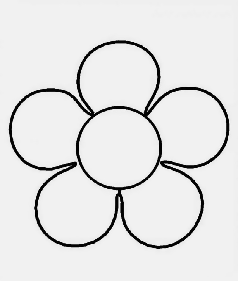 Hình ảnh để vẽ một bông hoa với 5 cánh hoa