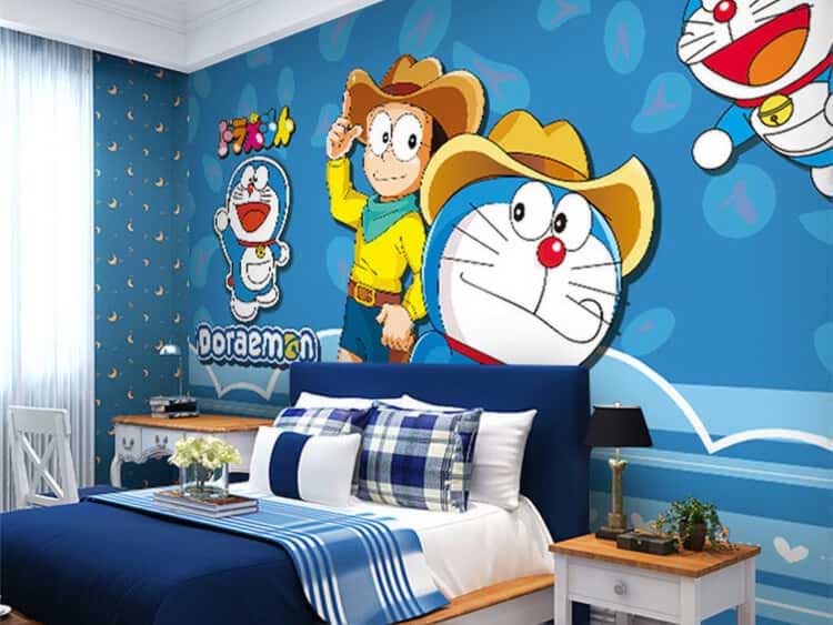 Mẫu tranh vẽ tường Doraemon đẹp