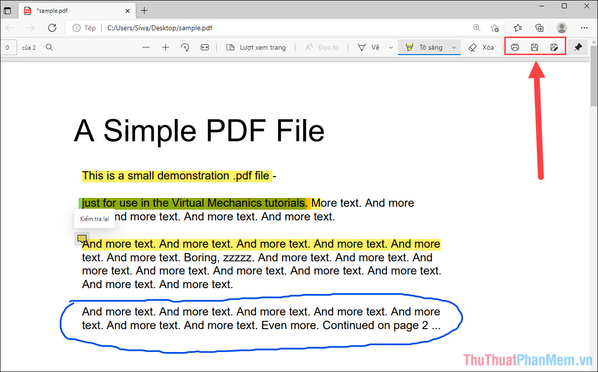 Nhấn Save để lưu nội dung chỉnh sửa trên file PDF
