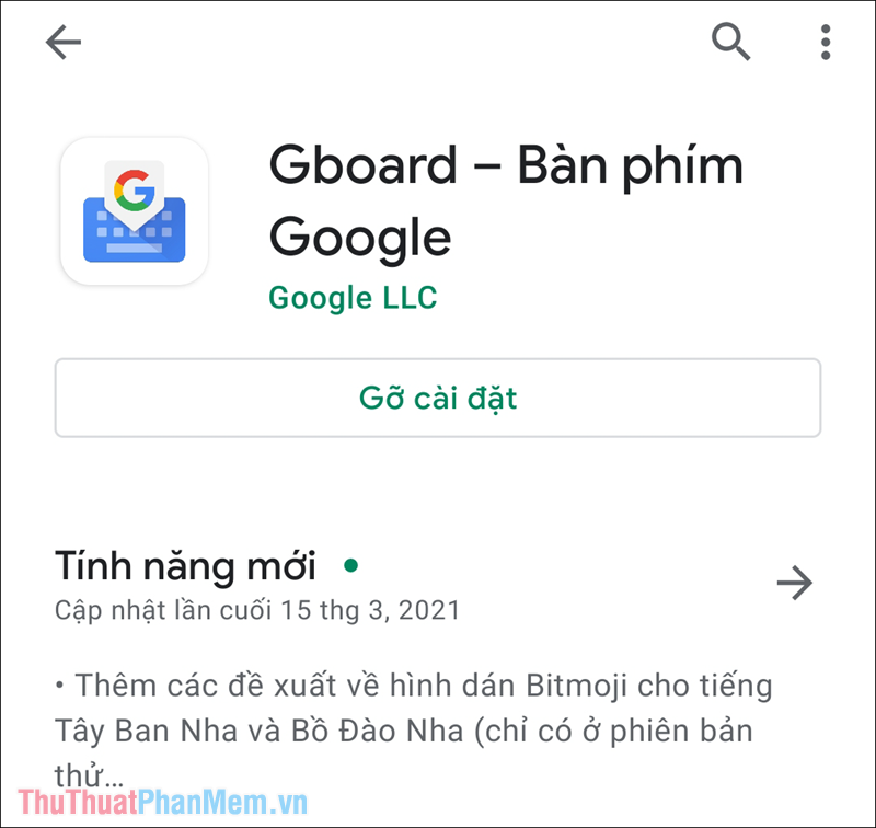 Tìm kiếm ứng dụng Gboard và tải về điện thoại