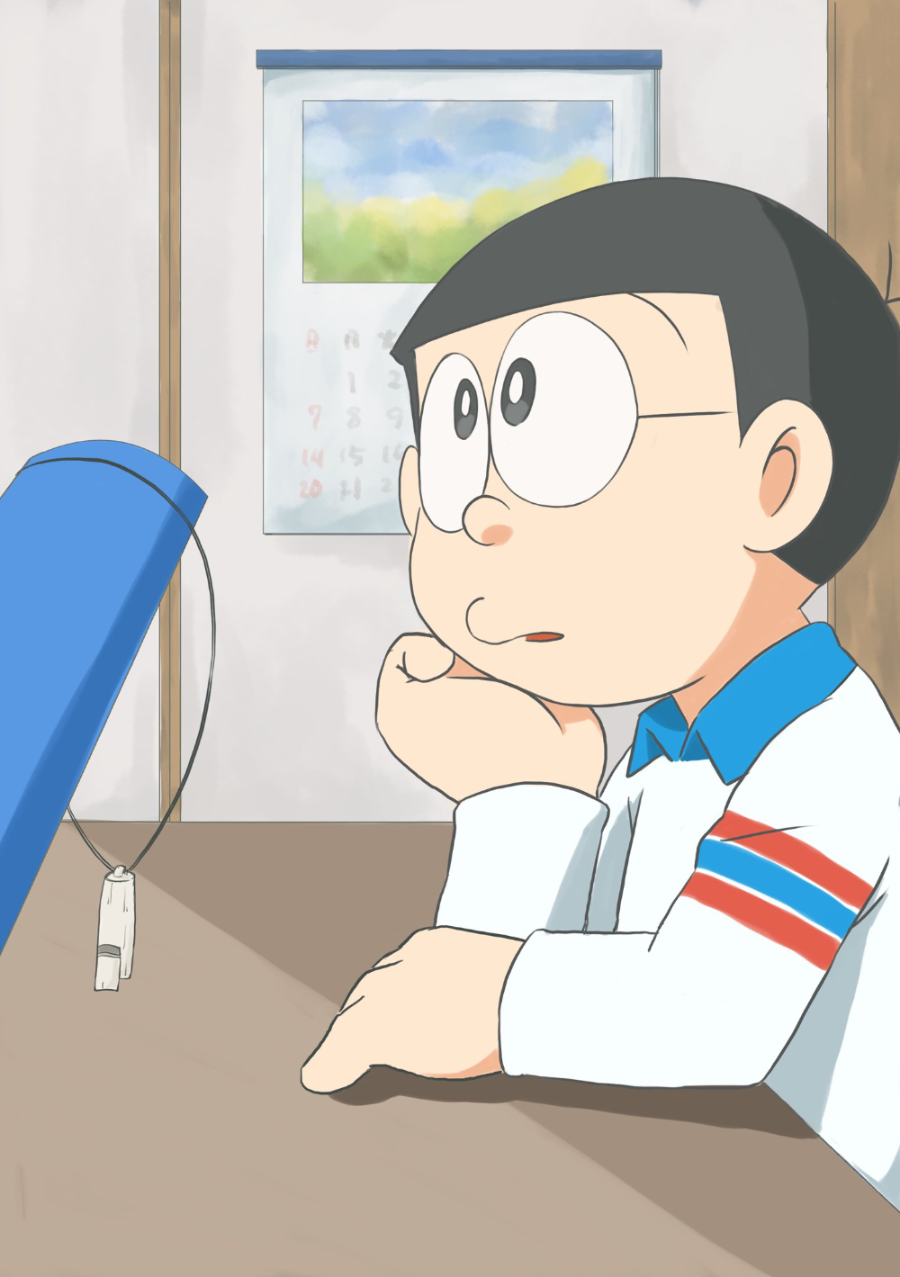 Ảnh Nobita trầm tư dễ dàng thương