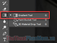 Chọn Gradient Tool trên thanh công cụ