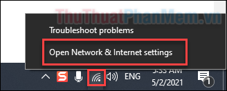 Chọn Open Network & Internet settings