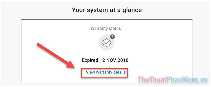 Chọn View warranty details