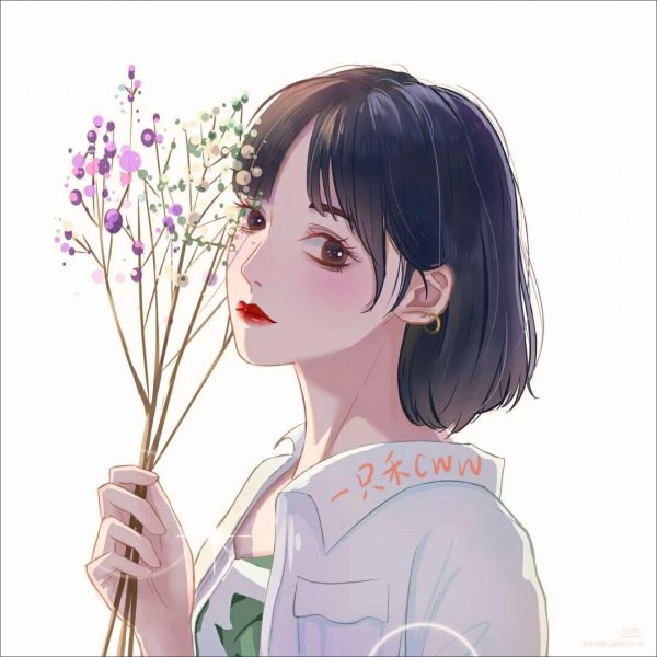 Anime girl mang hoa Ảnh