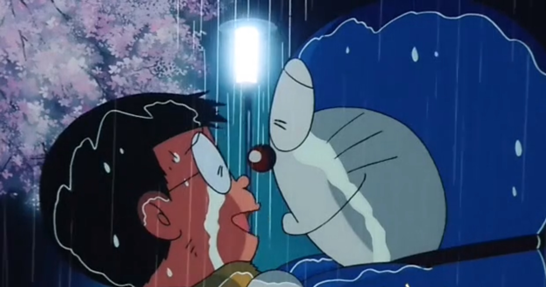 Hình ảnh Doremon và Nobita òa khóc