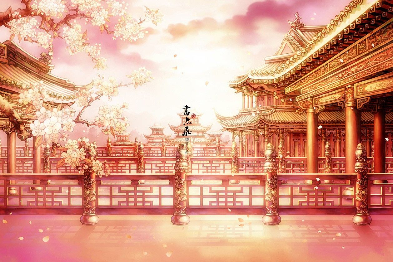 Hình hình họa cảnh quan cổ trang Trung Hoa