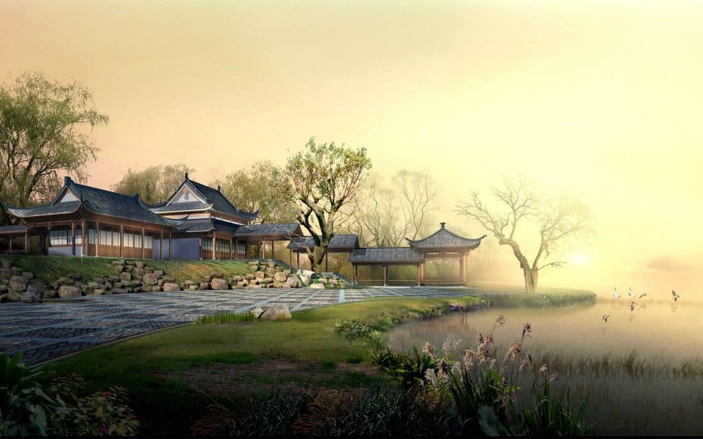 Hình ảnh phong cảnh cổ trang Trung Quốc buồn thương