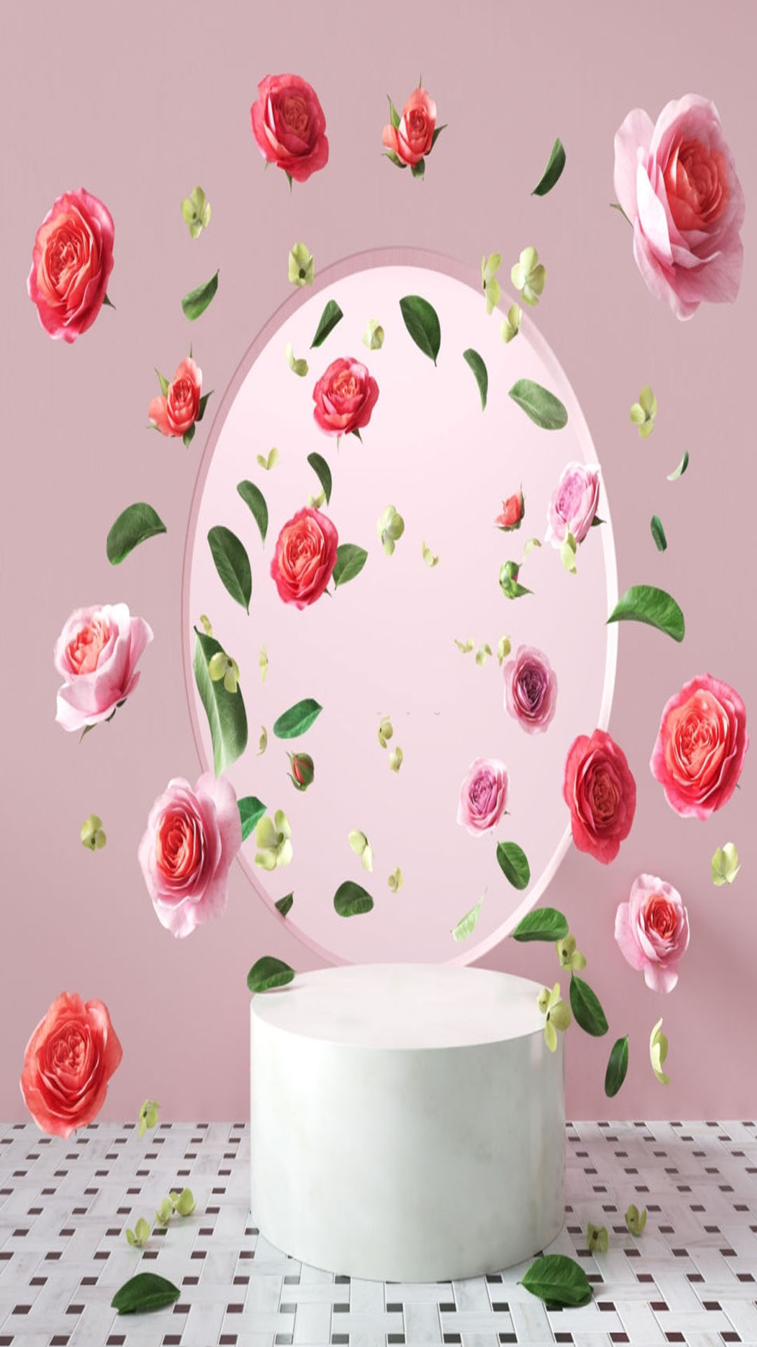 Hình nền bông hoa hồng 3D cho điện thoại