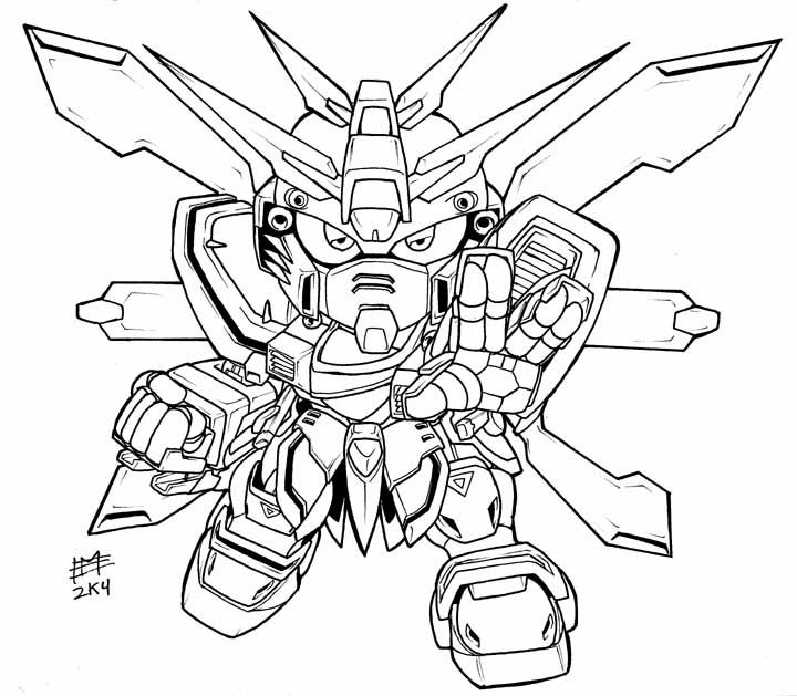 Tranh tô màu Chibi Gundam