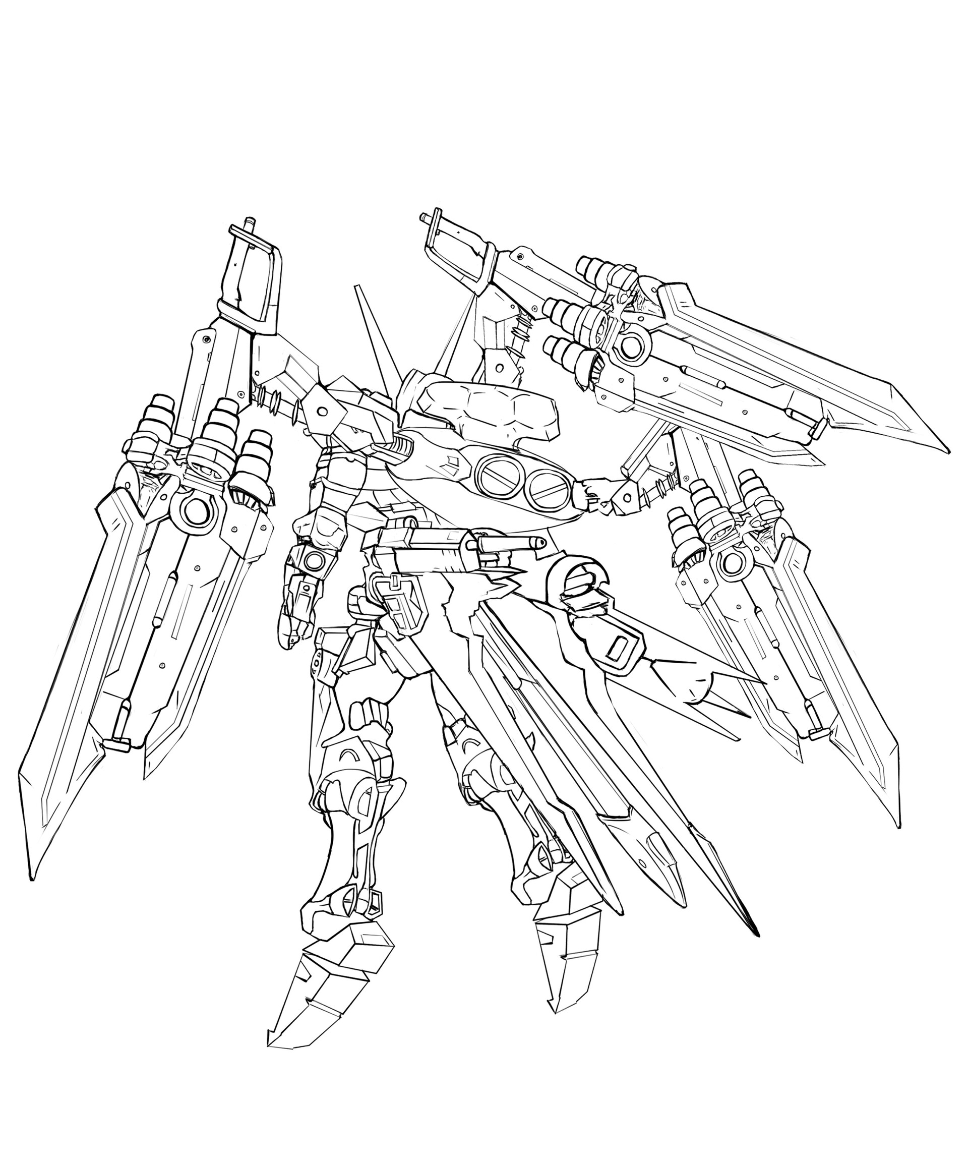 Trang tô màu Robot Gundam cho trẻ em