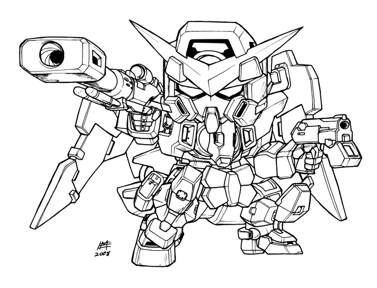 Tranh tô màu Robot Gundam đẹp cho bé