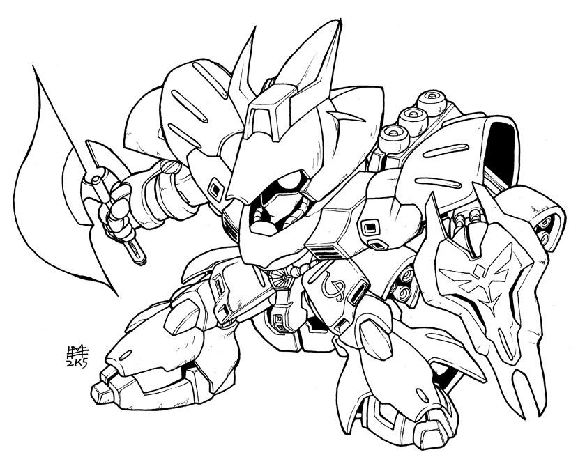 Trang màu Robot Gundam đơn giản