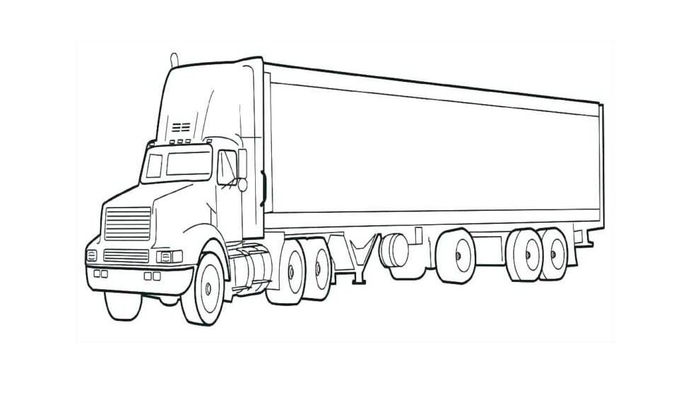 Tranh tô màu xe tải Container