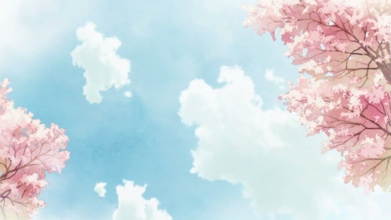 Hình ảnh anime hoa và bầu trời