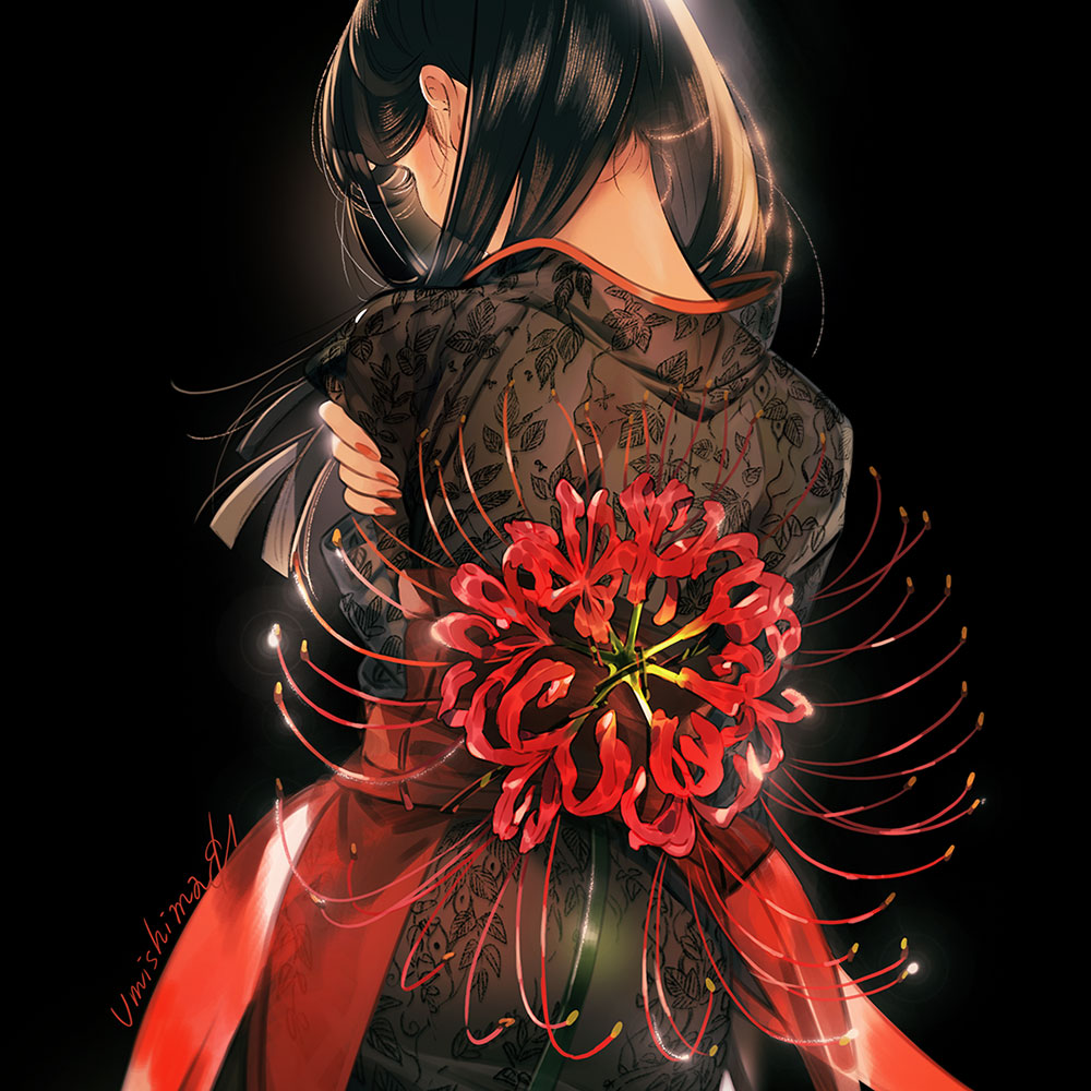 Hình ảnh hoa Bỉ Ngạn anime nữ buồn cực đẹp