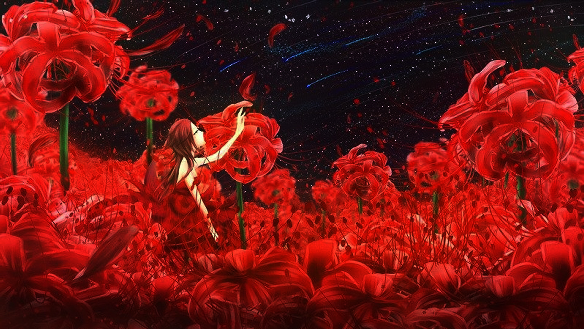 Hình ảnh hoa bỉ ngạn anime nữ buồn đẹp