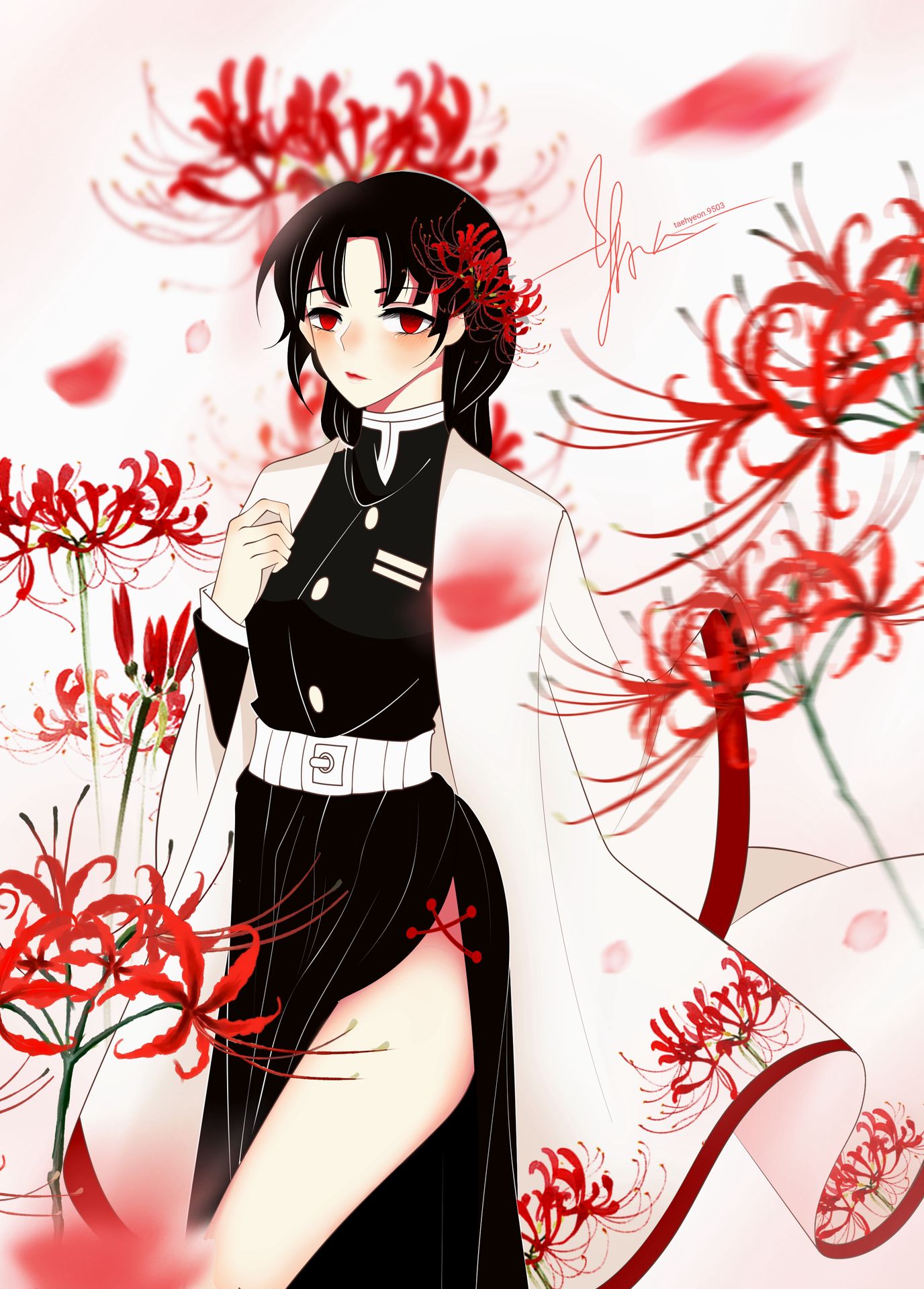 Hình ảnh hoa Bỉ Ngạn anime nữ buồn thương