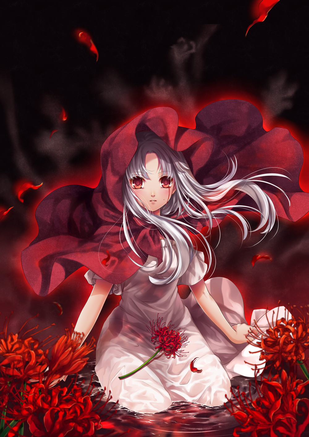 Hình ảnh hoa bỉ ngạn nữ anime