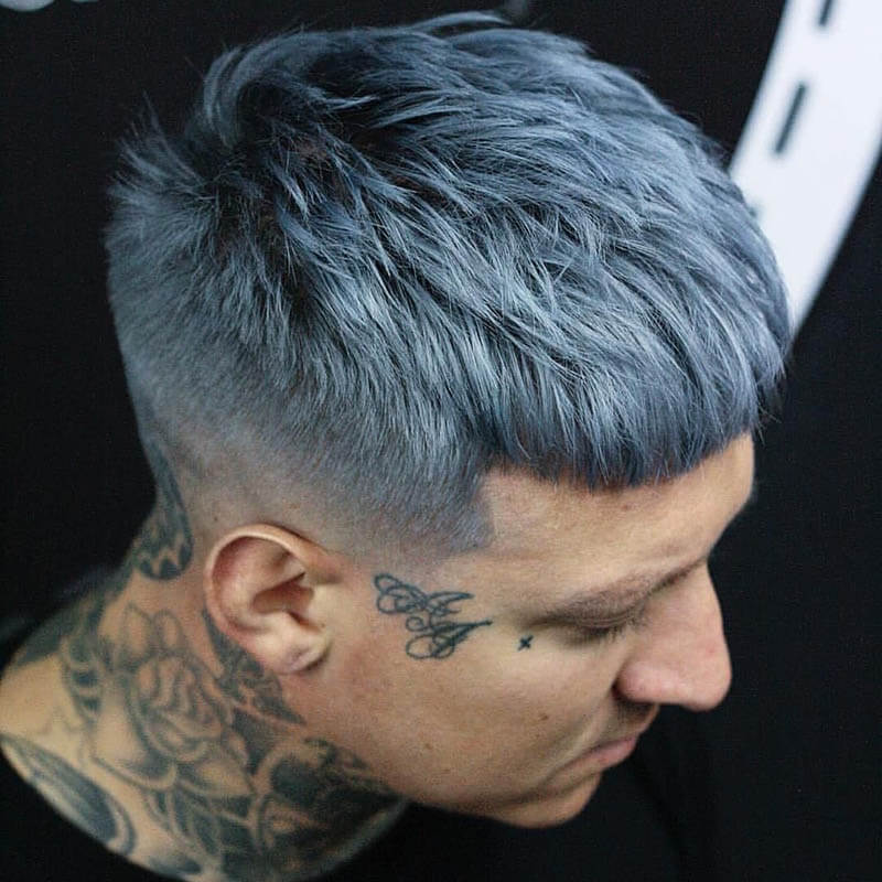 Tóc màu xanh khói cho nam - barbershopbardy - Cắt tóc nam đẹp 2022