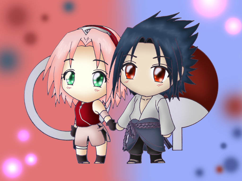 Ảnh Sasuke và Sakura chibi