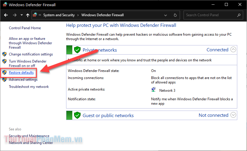 Sửa lỗi Windows Defender Firewall has Blocked Some Features of This Application
