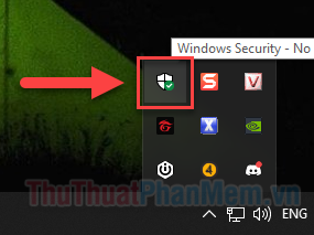 Nhấp vào biểu tượng Bảo mật Windows ở góc dưới bên phải màn hình của bạn.