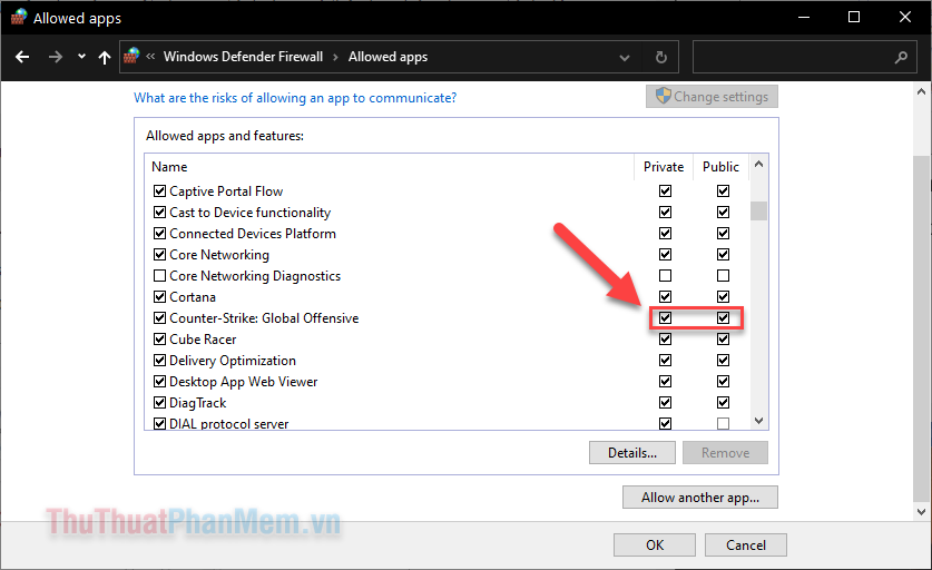 Sửa lỗi Windows Defender Firewall has Blocked Some Features of This Application