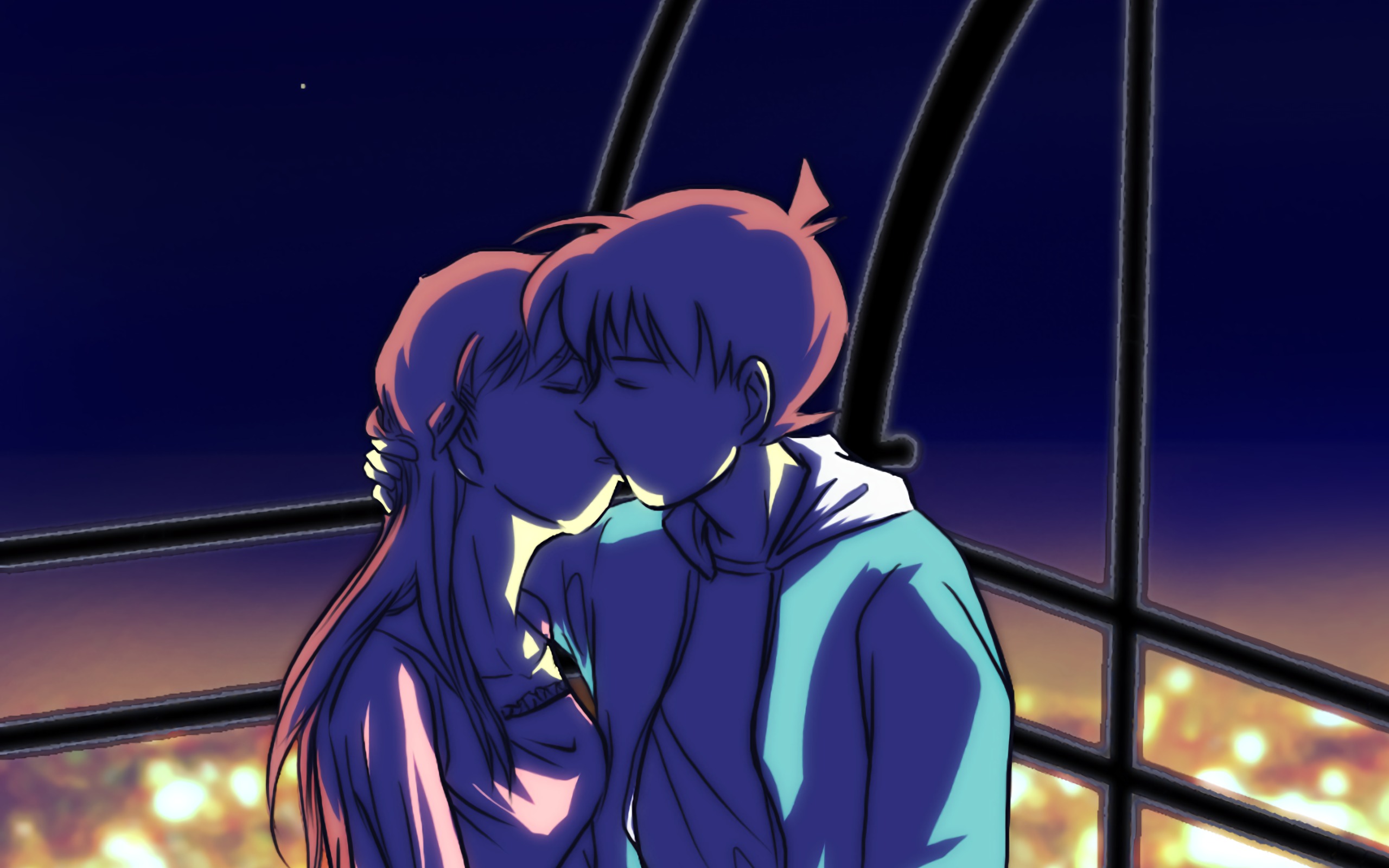 Ảnh nền Shinichi và Ran hôn nhau