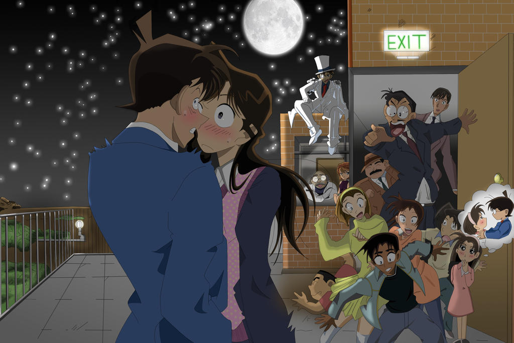 Ảnh Ran và Shinichi hôn nhau cực hài hước