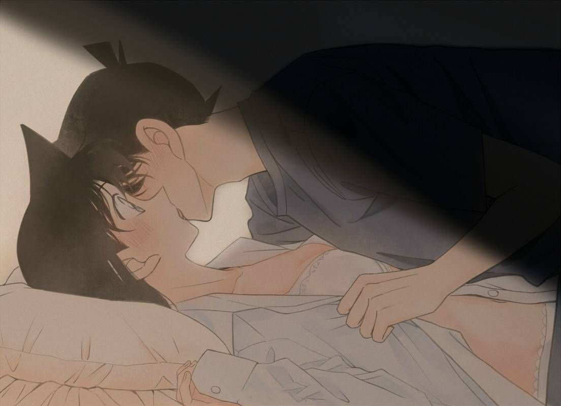 Ảnh Shinichi và Ran hôn nhau lãng mạn đẹp nhất