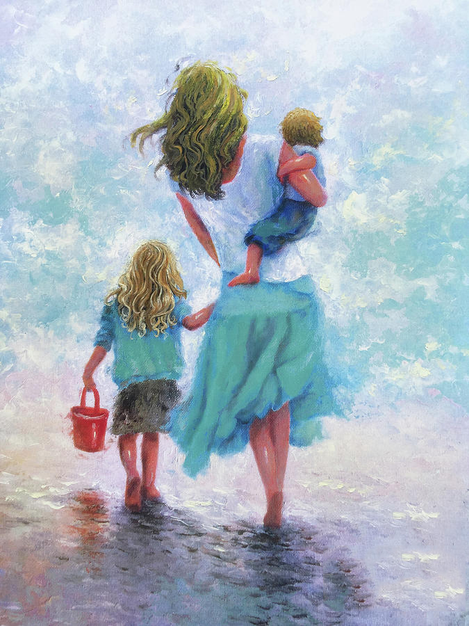 Mẹ và con gái vẽ