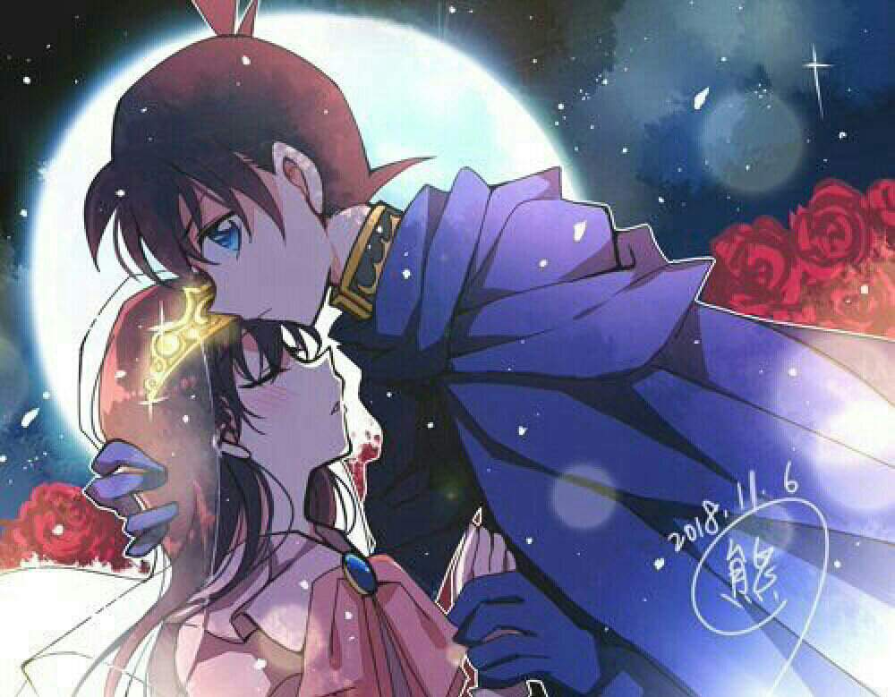 Hình ảnh Shinichi hôn Ran lãng mạn đẹp nhất