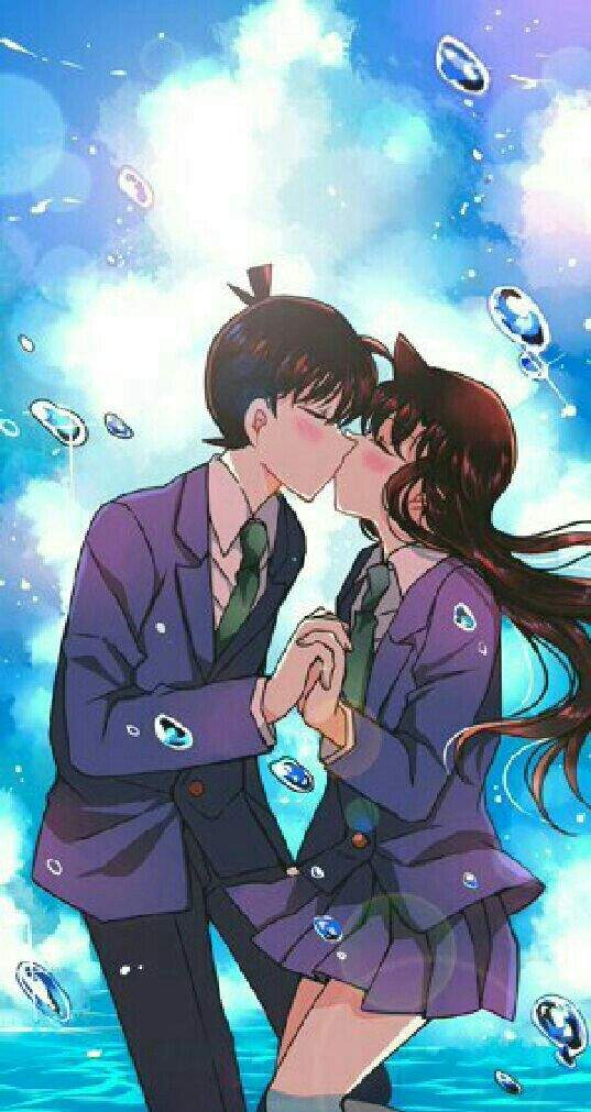 Hình nền Shinichi và Ran hôn nhau cho điện thoại