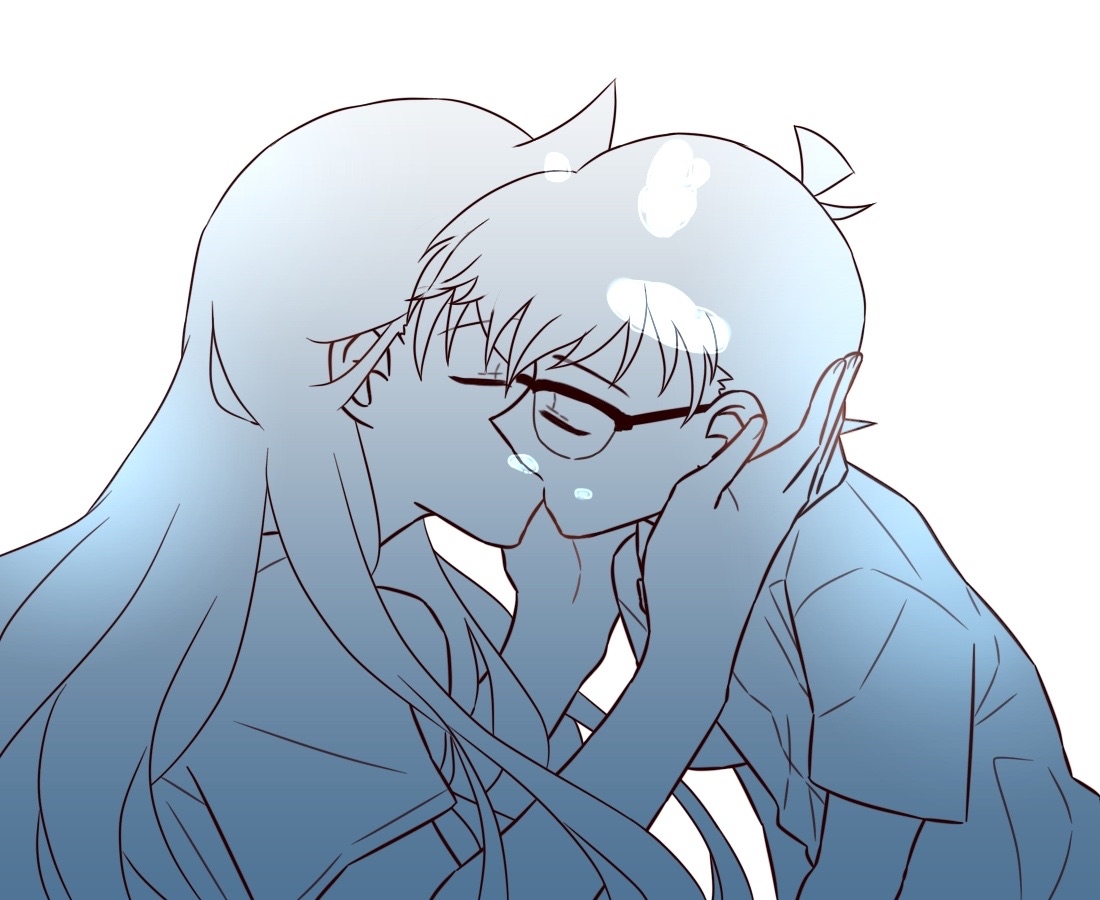 Hình Shinichi và Ran hôn nhau tuyệt đẹp
