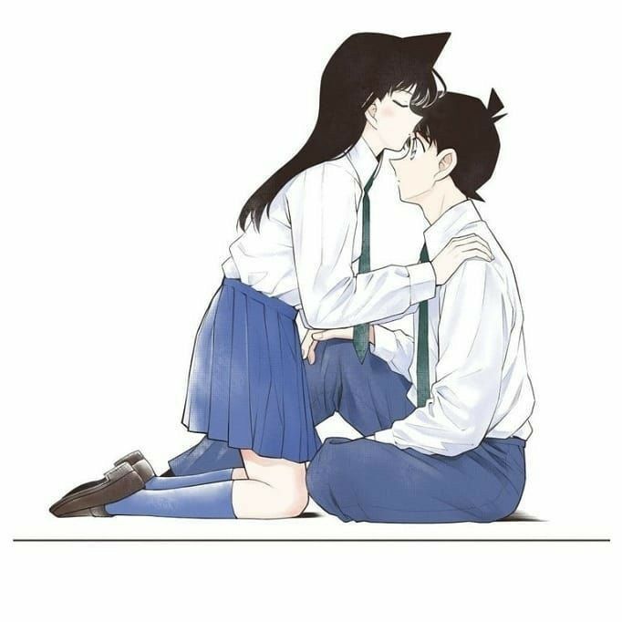 Hình Shinichi và Ran hôn nhau
