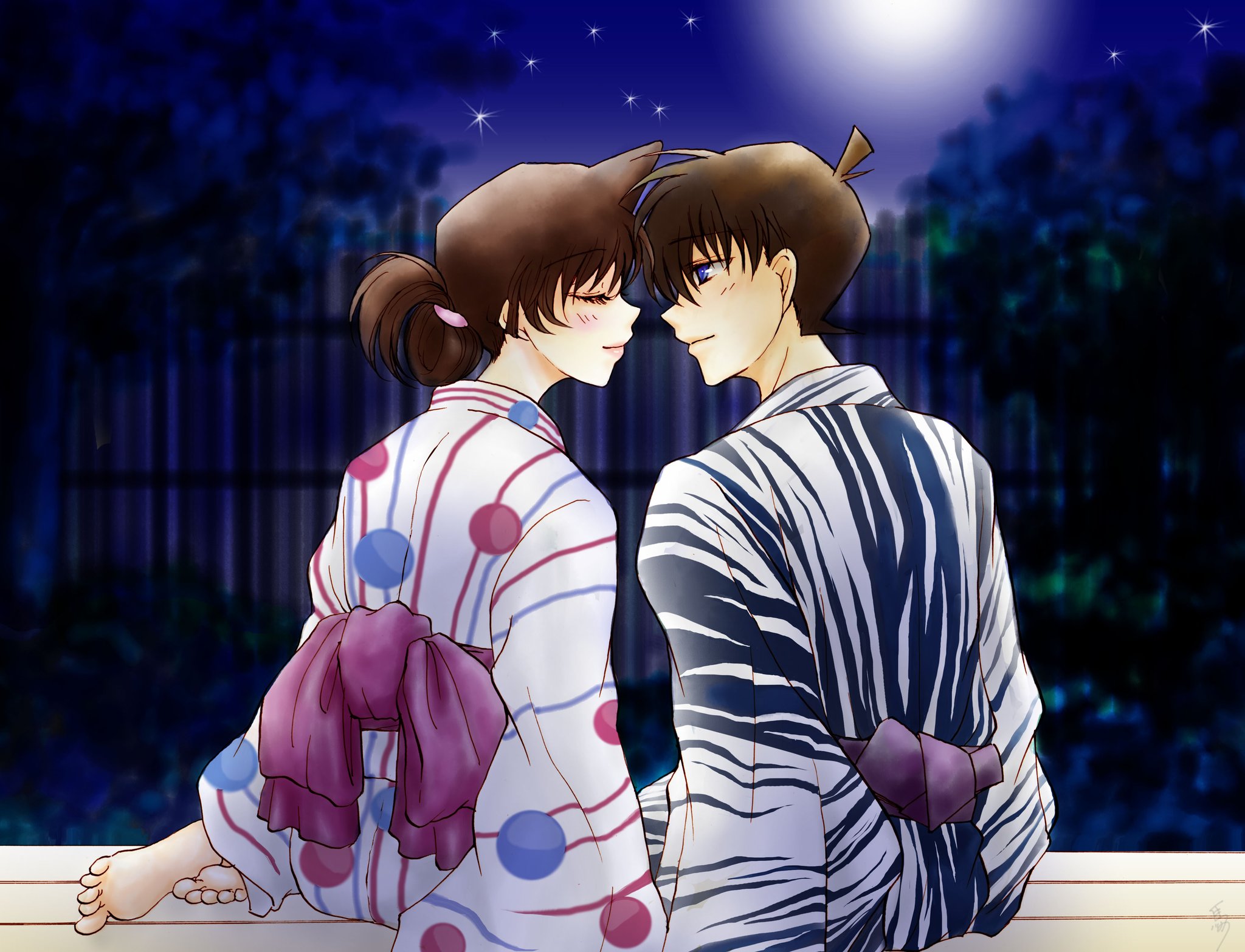 Shinichi và Ran hôn nhau đep