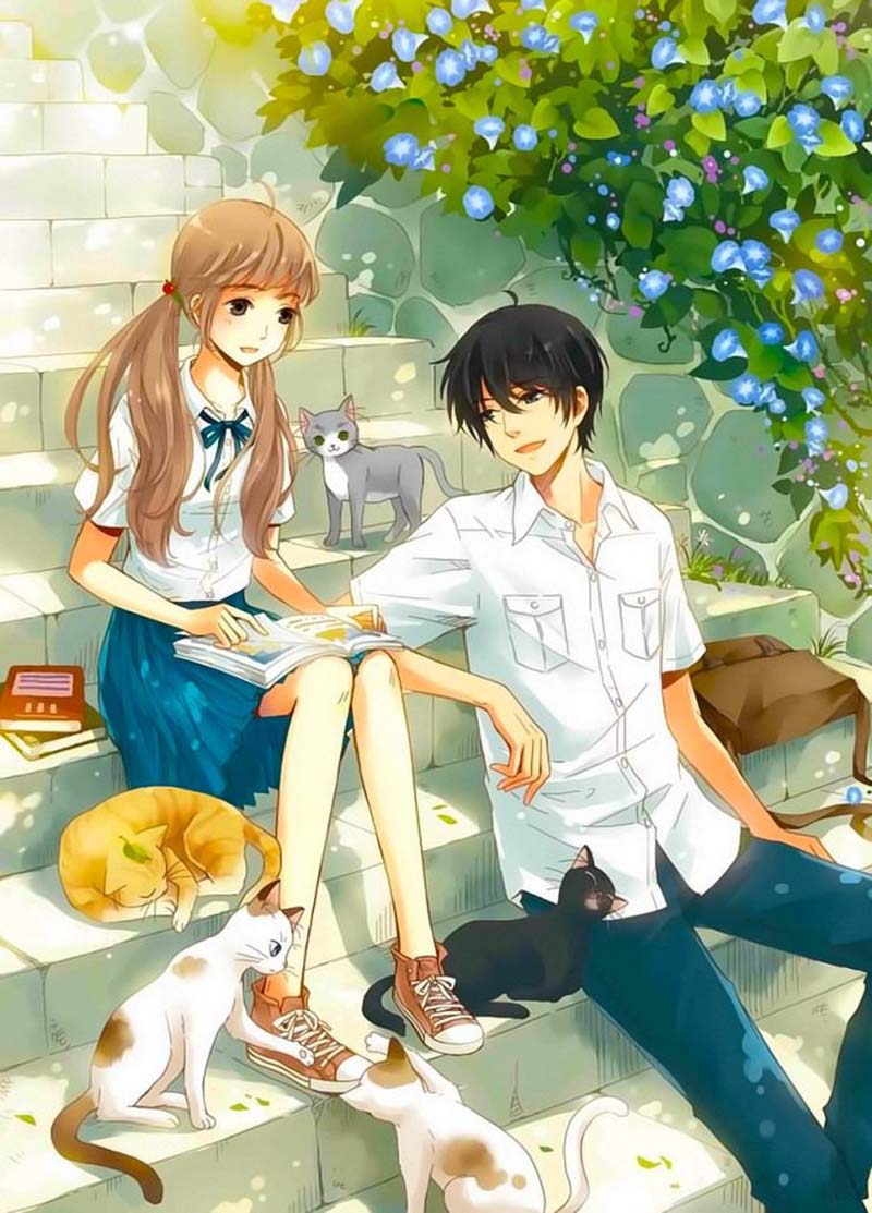 Hình ảnh cặp đôi anime cute yêu nhau dễ thương