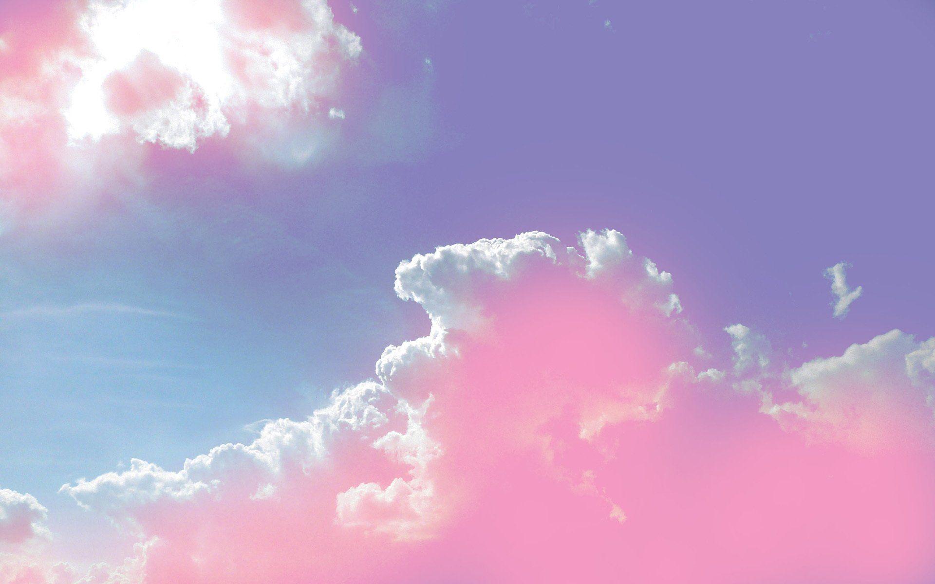 Ảnh nền mây hồng dễ thương cho máy tính