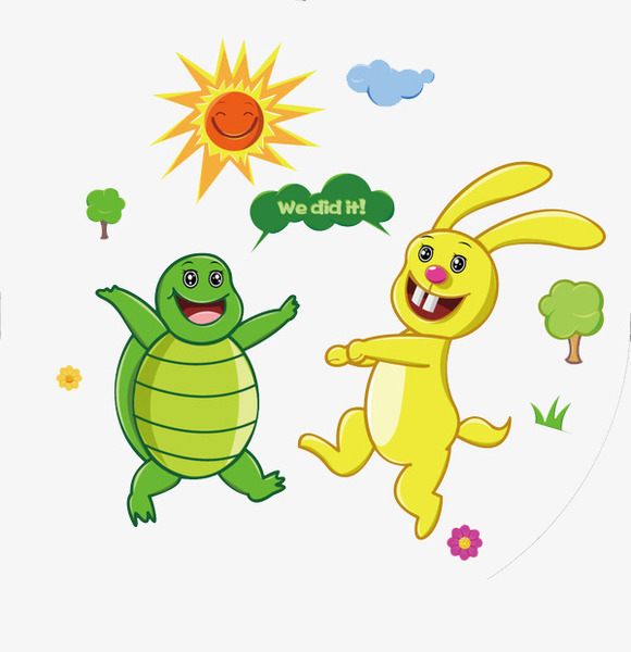 Hình ảnh rùa và thỏ cùng chiến thắng