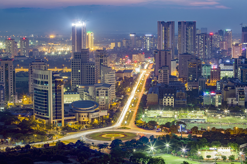 Hình ảnh thành phố Hà Nội về đêm