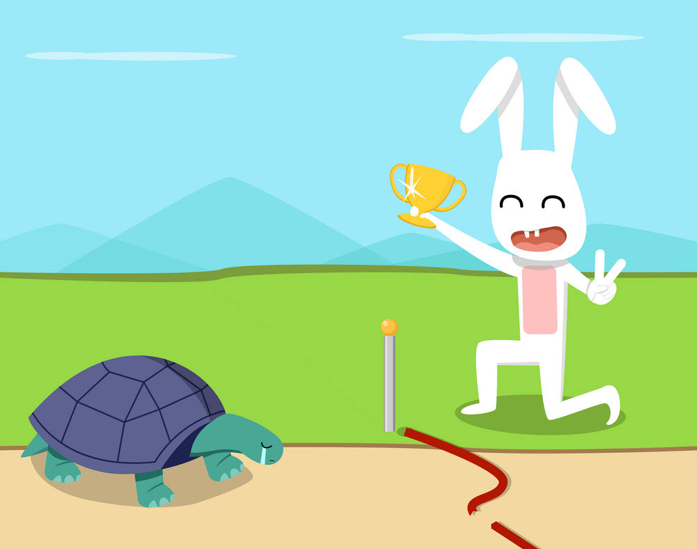 Hình ảnh cuộc thi giữa rùa và thỏ