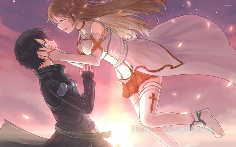 Hình hình họa Kirito và Asuna đẹp mắt và thắm thiết nhất