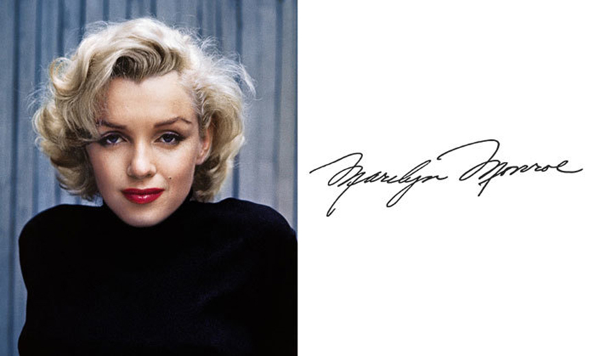Chữ ký đẹp của Marilyn Monroe