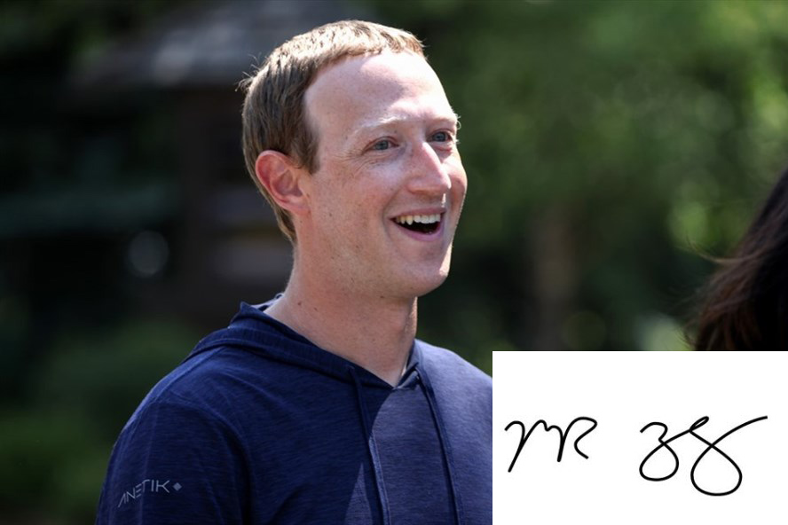 Chữ ký đẹp của Mark Zuckerberg