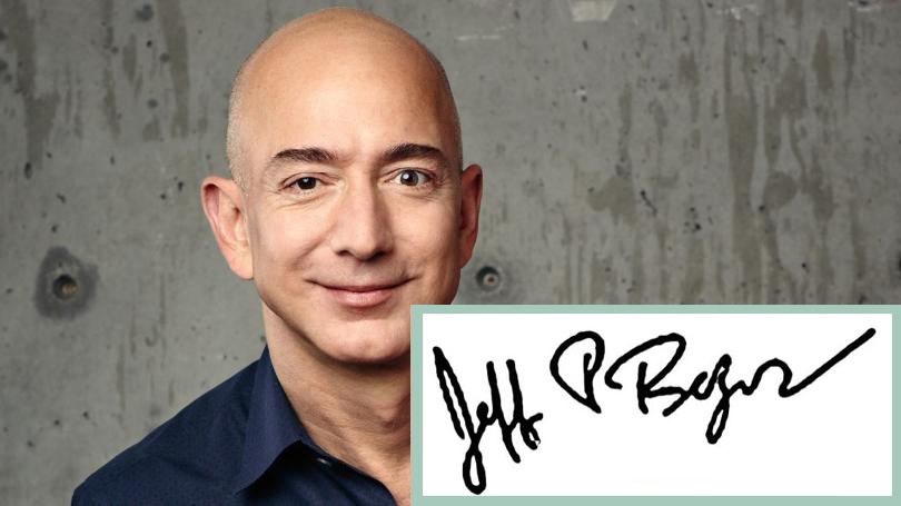 Chữ ký đẹp của ông chủ Amazon – Jeff Bezos