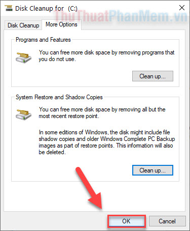 Chọn Delete Files và khởi động lại máy tính