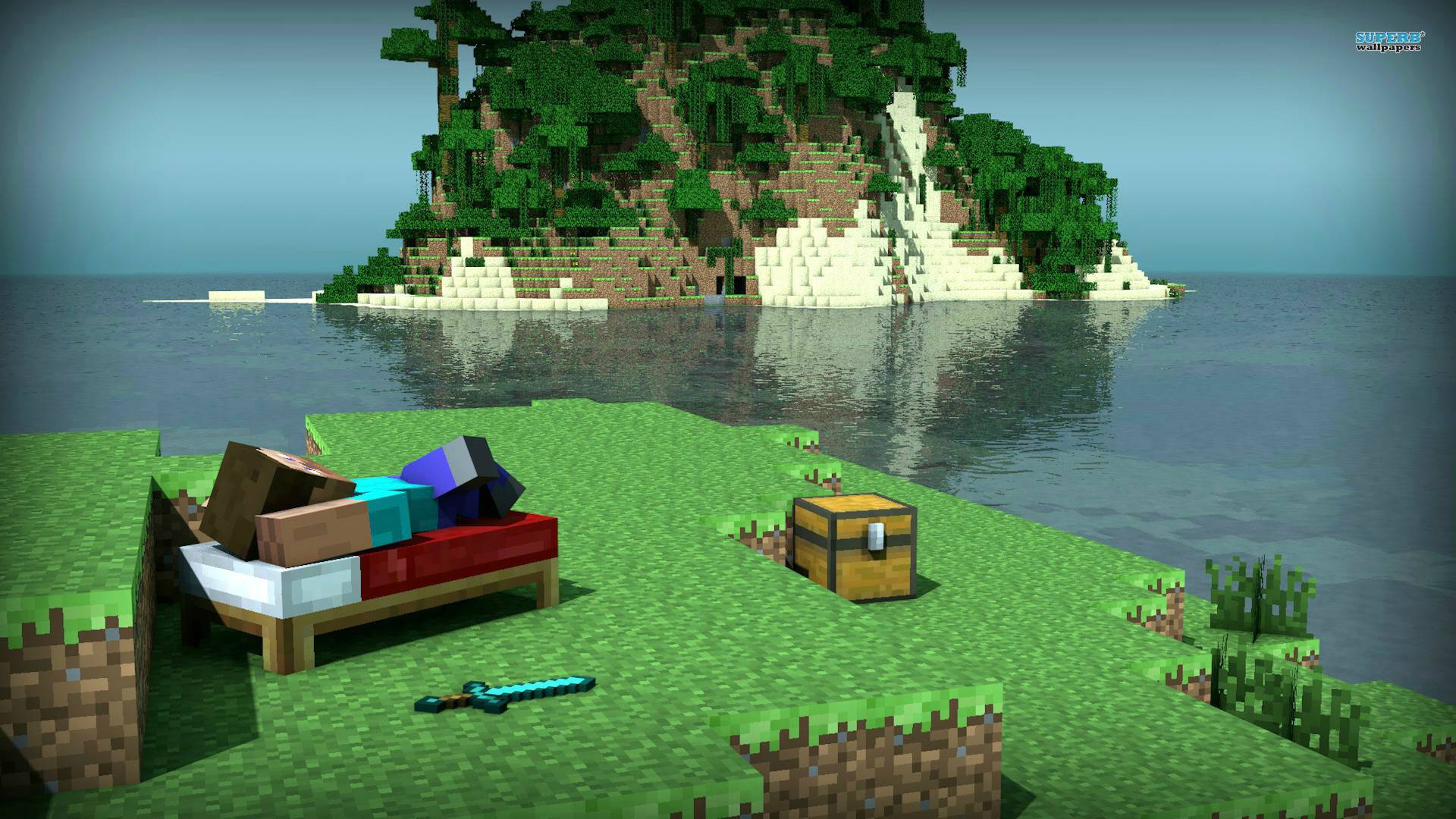 Hình nền Minecraft khu rừng