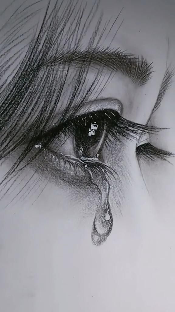 Ảnh vẽ đôi mắt buồn khóc